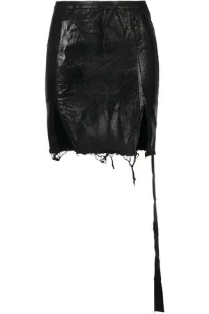 Rick Owens Distressed ripped skirt
