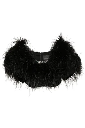 LOULOU Feather-detailing top