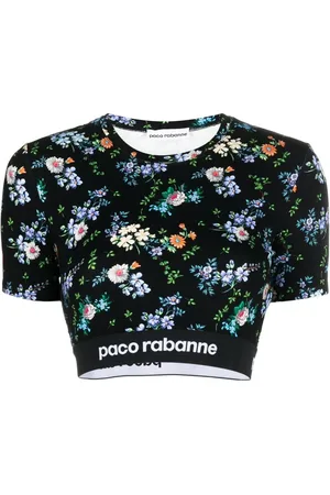Paco rabanne Floral-print crop-top