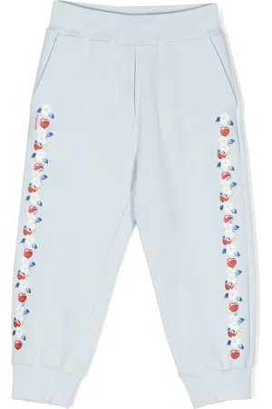 MONNALISA Cherry floral-print track pants