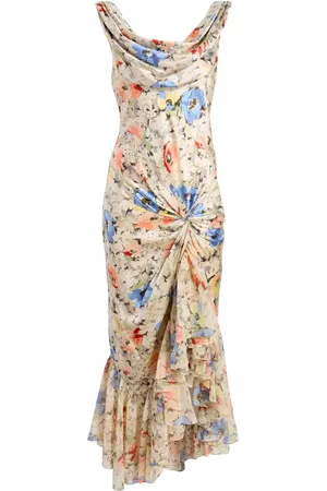 Cinq A Sept Ciara Painted Garden-print dress