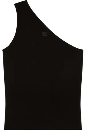 Courrèges Logo-patch one-shoulder top
