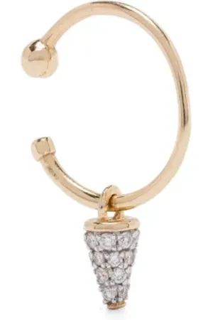 Rainbow K 14K yellow Peak diamond earring