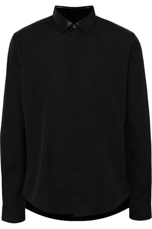 Gucci Faux-leather collar shirt