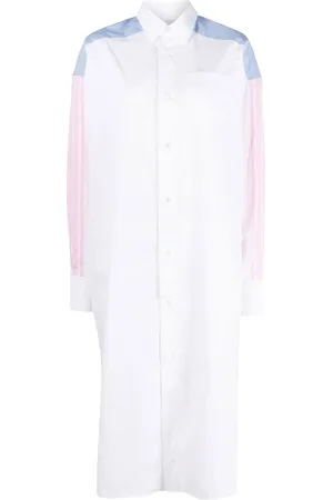Maison Kitsuné Colour-block cotton shirt dress