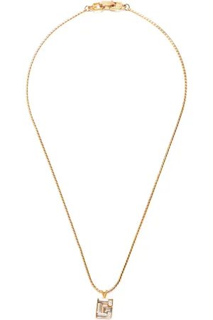 Givenchy Rhinestone-embellished logo pendant necklace