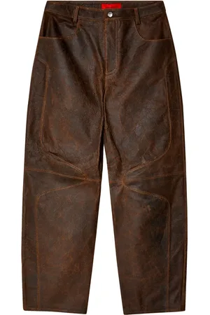 ECKHAUS LATTA Distressed leather trousers