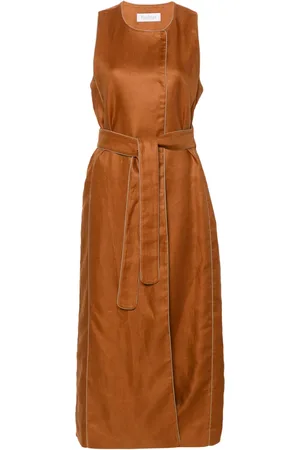 Max Mara Aureo belted linen waistcoat
