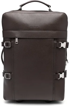 Orciani Logo-embossed leather briefcase