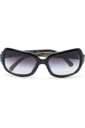 CHANEL 2000s logo oversized-frame sunglasses