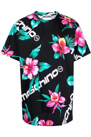 Moschino Hibiscus logo-print cotton T-shirt