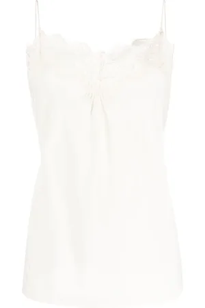 ZIMMERMANN Lace-trim ruched tank top