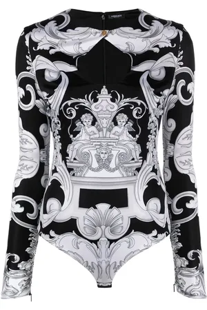VERSACE Barocco-print cut-out bodysuit