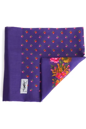 Saint Laurent 1970s printed cotton scarf