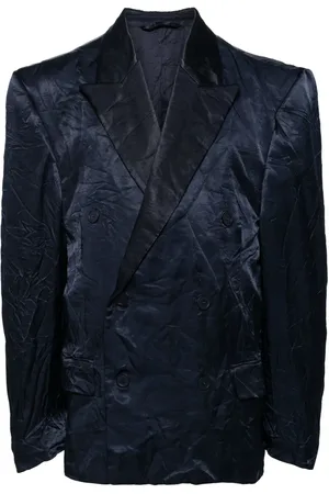 Balenciaga Crinkle-effect double-breasted blazer