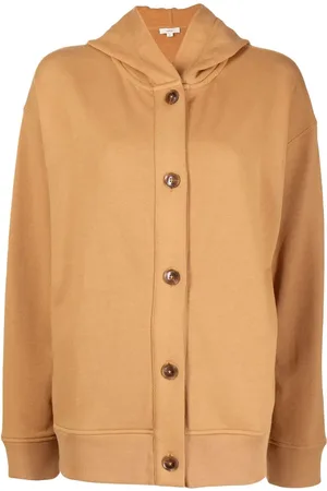 Vince Button-up cotton hoodie
