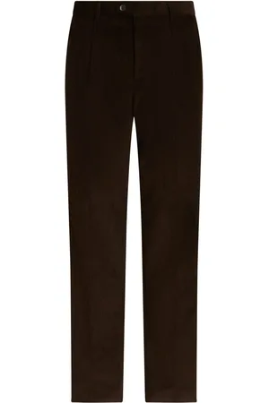 Etro Floral-stripe corduroy trousers