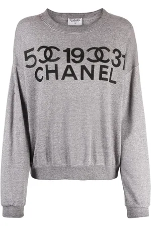 CHANEL 1990s logo-print crewneck sweatshirt
