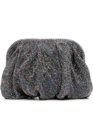 BENEDETTA BRUZZICHES Rhinestone-embellished draped clutch bag