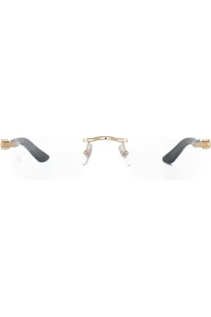 Cartier Logo-plaque rectangle-frame glasses