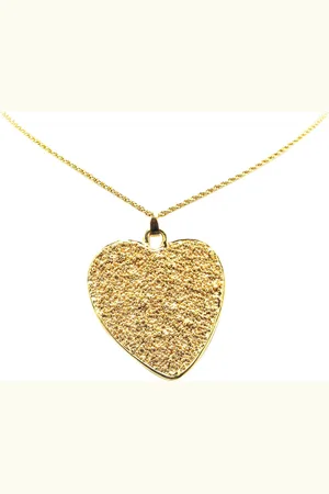 Saint Laurent 20th Century Plated Heart Pendant Necklace costume necklace