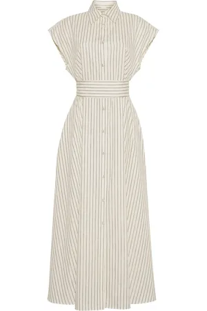 ADAM LIPPES Dejeuner striped cotton shirtdress