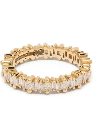 Suzanne Kalan 18kt yellow baguette-cut diamond eternity band