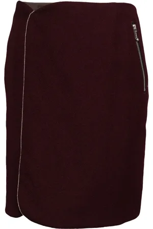 Kolor Sliver-tone trim wool skirt