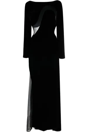 Tom Ford Mesh-panelled velvet gown