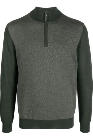 CANALI Half-zip wool jumper