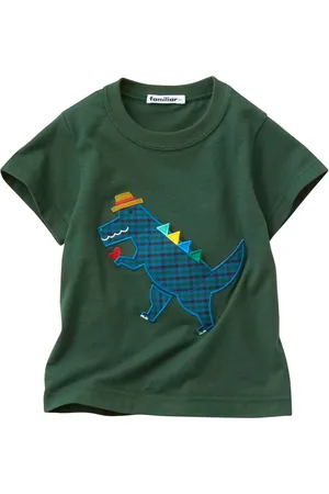 Familiar Dinossaur-patch cotton T-shirt