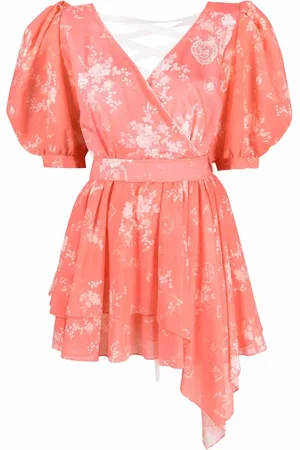 ULYANA SERGEENKO Floral-print ruched mini dress