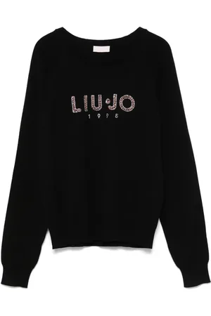 Liu Jo Rhinestone-logo sweater