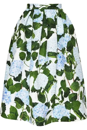 Oscar de la Renta Floral-print belted midi skirt