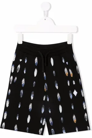 MARCELO BURLON Feather-print cotton-blend track shorts