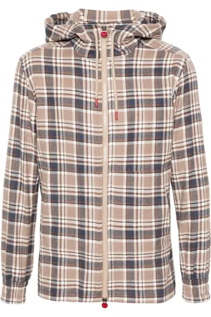 Kiton Plaid-check flannel hoodie