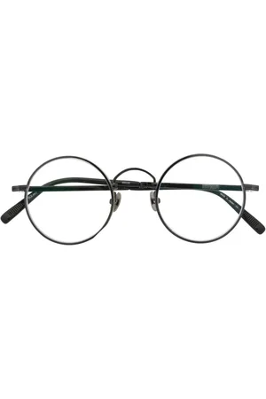 MATSUDA Logo-engraved round-frame glasses