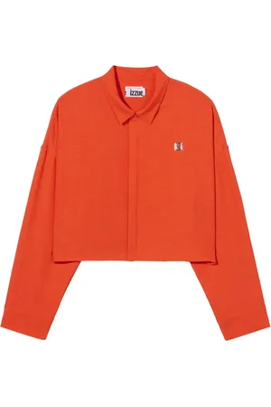 Izzue Logo-plaque cropped shirt