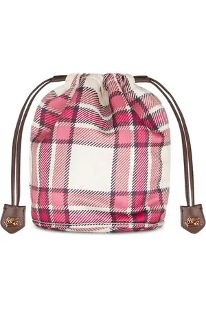 Etro Logo-plaque plaid-check pattern bag