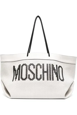 Moschino Logo-print interwoven tote bag