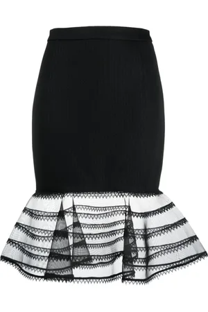 GEMY MAALOUF Sheer-hem jacquard miniskirt