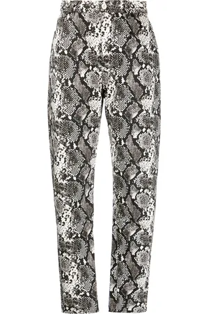 The Attico Tapered snakeskin-effect trousers