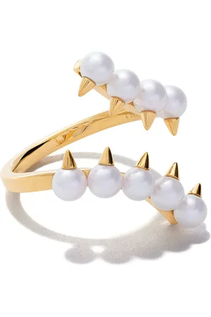 Tasaki 18kt yellow danger plus Collection Line Akoya pearl ring
