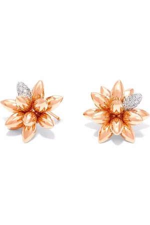 David Morris 18kt rose gold hedgehog diamond small stud earrings