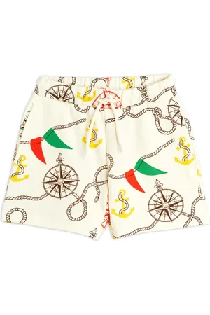 Mini Rodini Nautical-print organic cotton shorts