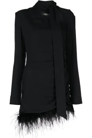 De La Vali Avenue feather-trim minidress
