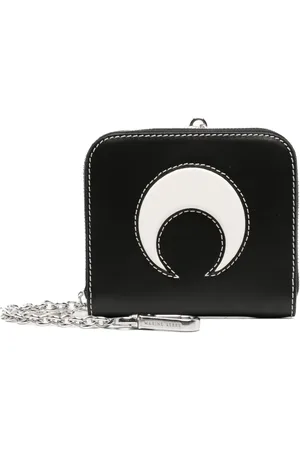 Marine Serre Moon-patch leather chain wallet