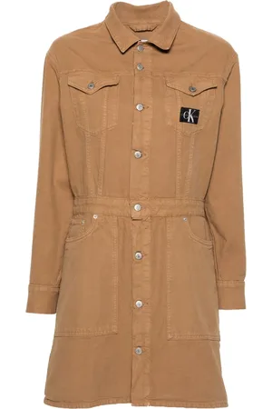 Calvin Klein Logo-patch shirt minidress