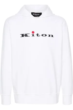 Kiton Logo-rubberised cotton hoodie