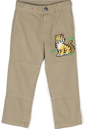 Kenzo Tiger-motif straight-leg trousers